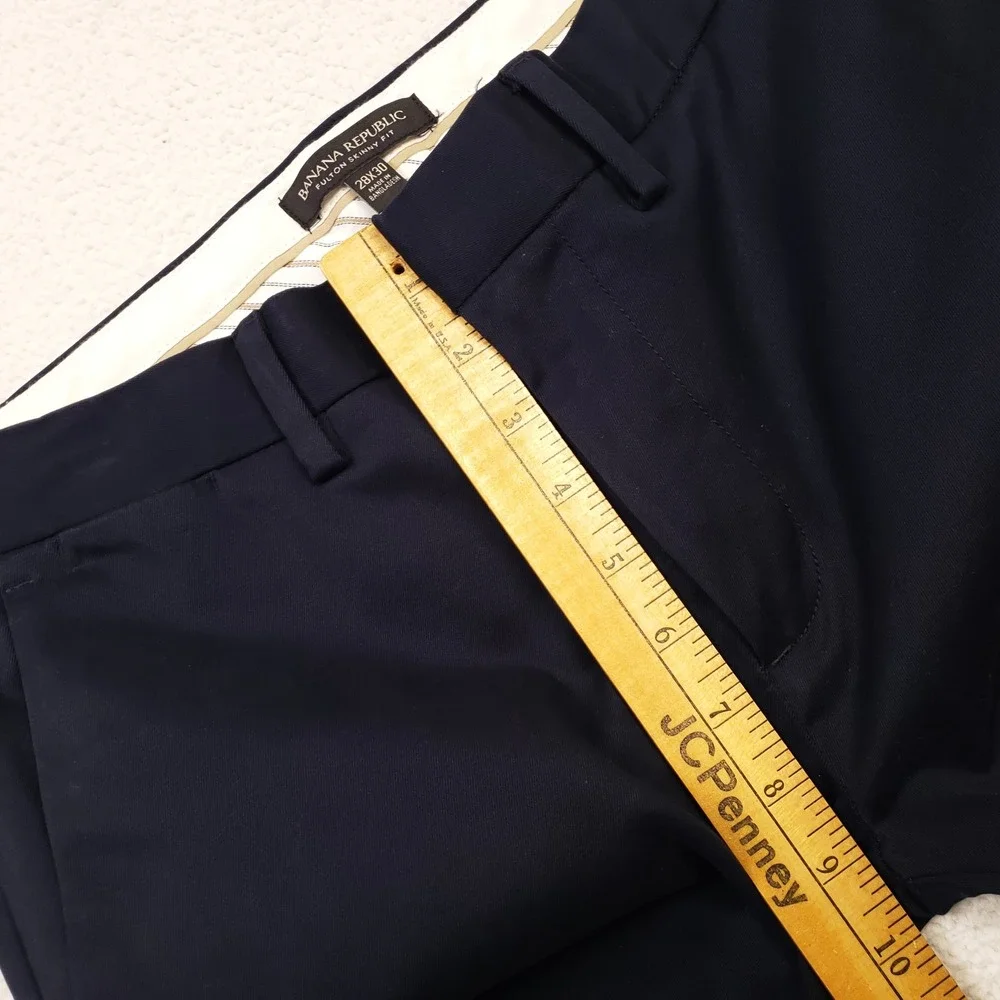 Banana Republic Pants Men 28x30 Navy Blue Fulton Skinny Fit Chino Cotton Stretch